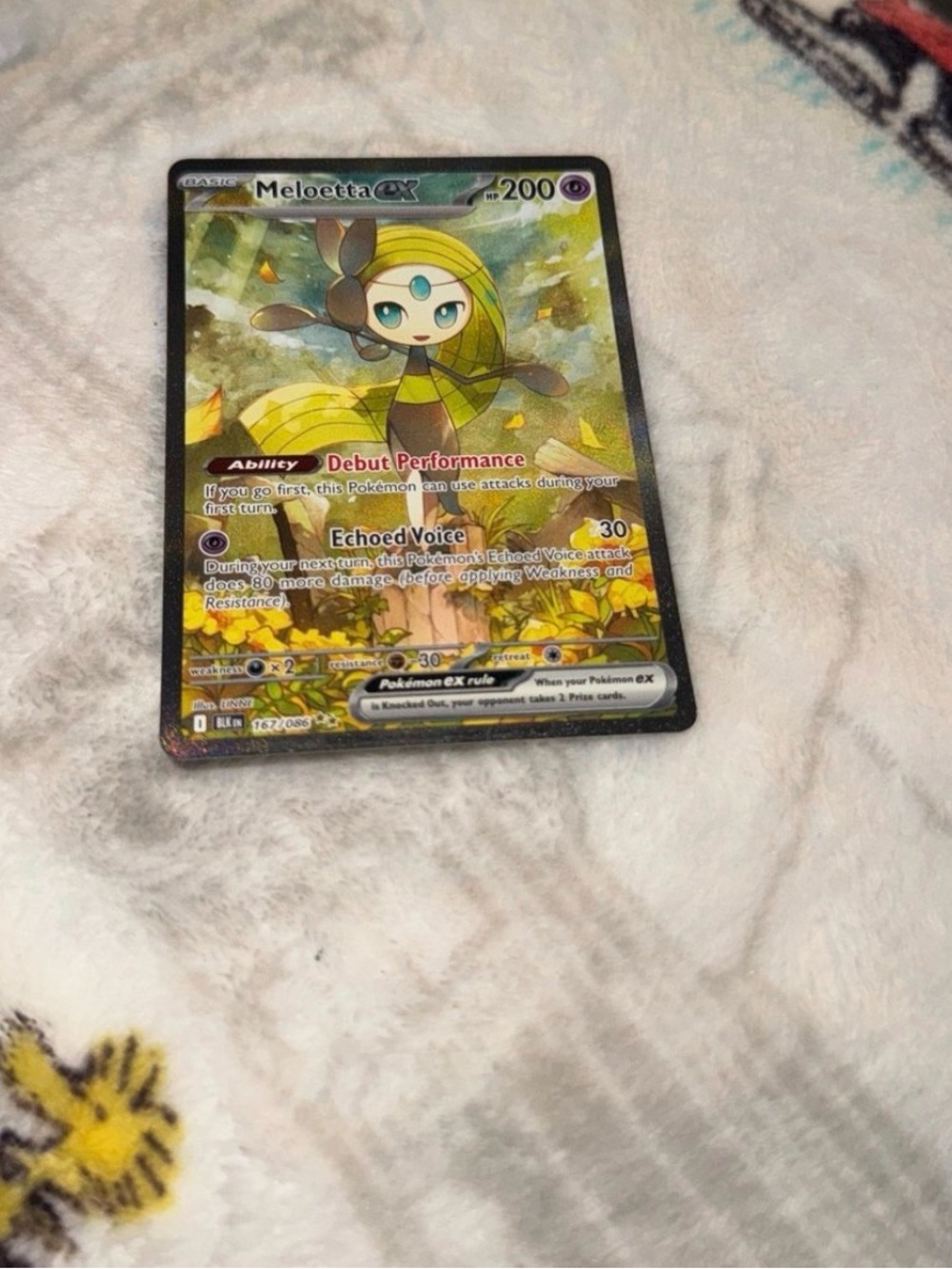 Pokemon Meloetta GX Trading Card - Yellow, Green, Black